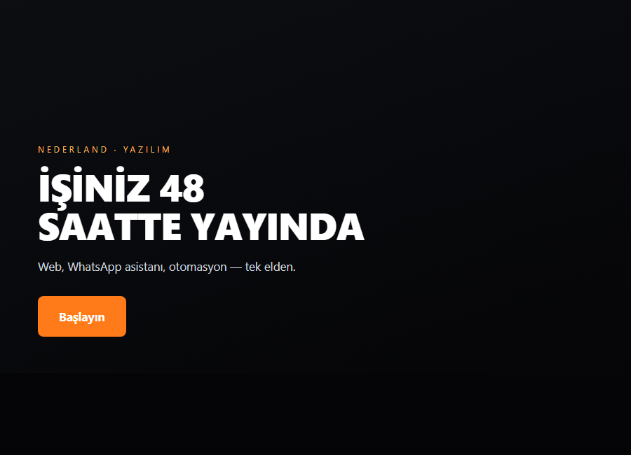 Yazılım ajansı için üretilmiş kurumsal site